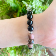 Load image into Gallery viewer, Black Lace Rhodonite &amp; Onyx Bracelet
